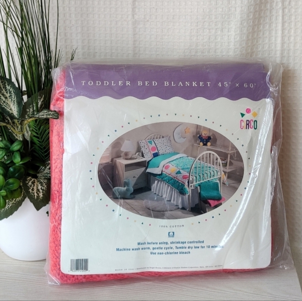 Vintage Circo Toddler Bed knit Blanket Pink 45"×60'